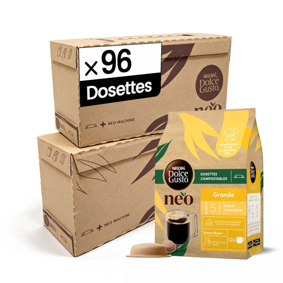 Dosettes Nescafé Dolce Gusto NEO Grande - 8 boîtes - 96 boissons