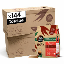Dosettes Nescafé Dolce Gusto NEO Espresso Intense - 12 boîtes - 144 boissons