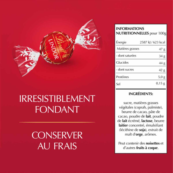 Chocolat LINDOR Lait Lindt - Cornet de 200 gr de boules de chocolat