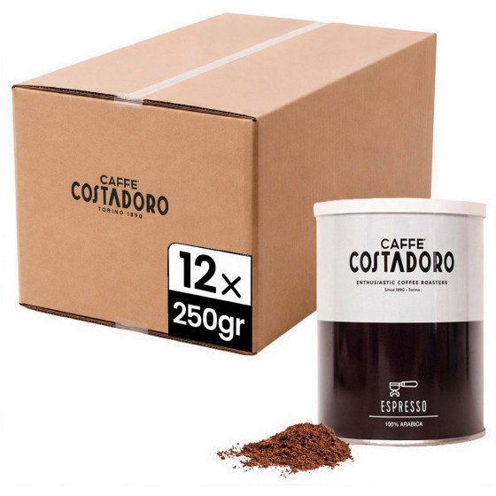 Café Moulu Costadoro Arabica Espresso - 12 boites métal - 3 Kg