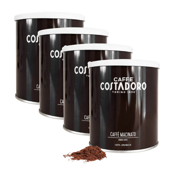 Café Moulu Costadoro Arabica Macinato - 4 boites métal - 1 Kg
