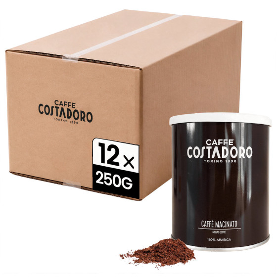 Café Moulu Costadoro Arabica Macinato - 12 boites métal - 3 Kg