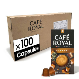 Capsule Nespresso Compatible Café Royal Caramel - 10 boîtes - 100 capsules