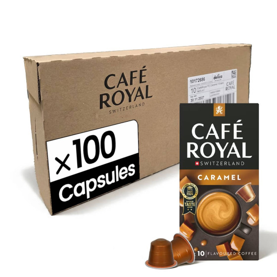 Capsule Nespresso Compatible Café Royal Caramel - 10 boîtes - 100 capsules