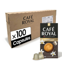Capsule Nespresso Compatible Café Royal Vanille - 10 boîtes - 100 capsules