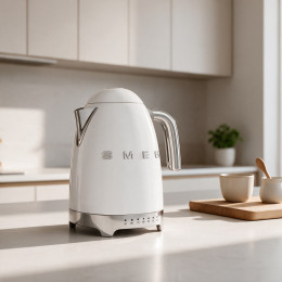 Bouilloire SMEG Température Réglable 1.7L Blanc - KLF04WHEU
