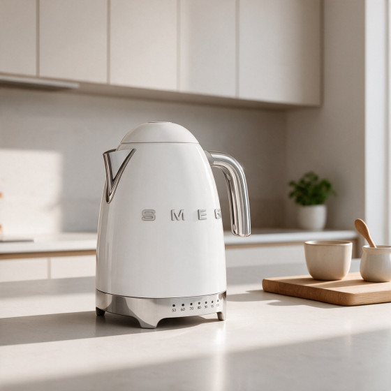 Bouilloire SMEG Température Réglable 1.7L Blanc - KLF04WHEU