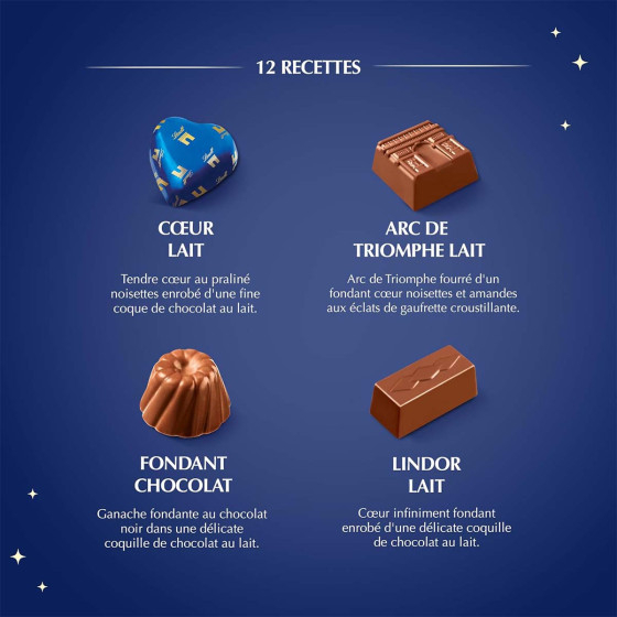 Lindt Boîte PAYSAGE DE NOËL Assorti Assortiment de Chocolats au Lait Noirs et Blancs Idéal pour Noël - vue 5