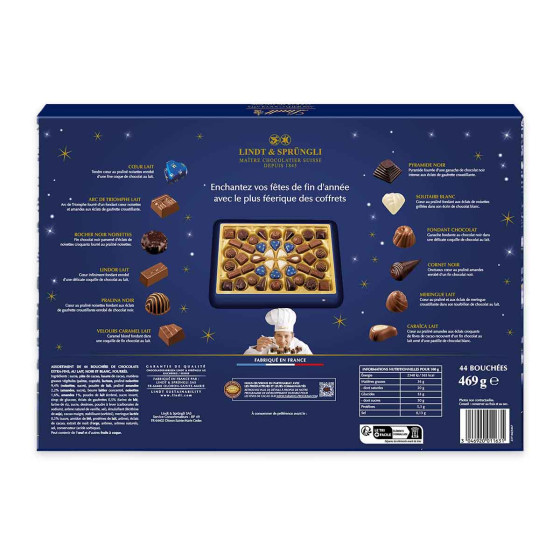Lindt Boîte PAYSAGE DE NOËL Assorti Assortiment de Chocolats au Lait Noirs et Blancs Idéal pour Noël - vue 8