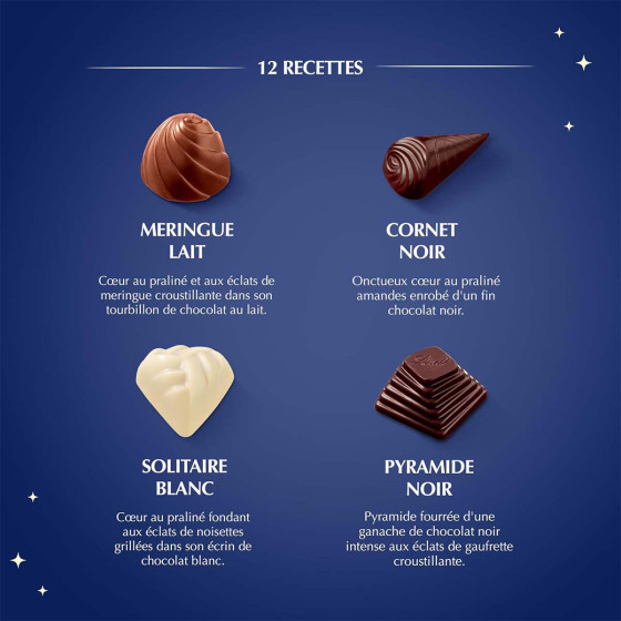 Lindt Boîte PAYSAGE DE NOËL Assorti Assortiment de Chocolats au Lait Noirs et Blancs Idéal pour Noël - vue 7