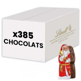 385 Pères Noël Chocolat au lait - Lindt - Carton de 3,85 Kg