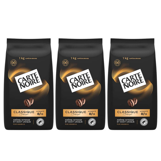 Café en Grains Carte Noire Classique - 3 paquets - 3 Kg