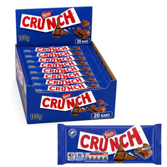 Tablette Crunch au chocolat - 20 tablettes de 100 gr