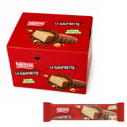 Barre Gaufrette Nestlé Saveur Noisette - 30 barres de 30 gr