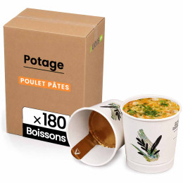 Gobelet Pré-dosé Potage goût Poulet et Pates - 180 boissons