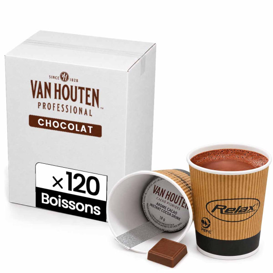 Gobelet Pré-dosé Van Houten Chocolat Chaud Lacté - 120 boissons