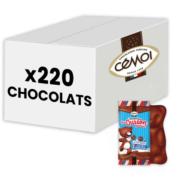 220 Oursons au Chocolat au lait et Guimauve - Cémoi - 1,6 Kg