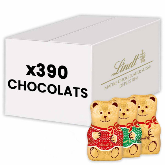 390 Oursons au Chocolat au lait Teddy - Lindt - Carton de 3,9 Kg