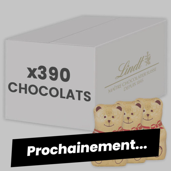 390 Oursons au Chocolat au lait Teddy - Lindt - Carton de 3,9 Kg