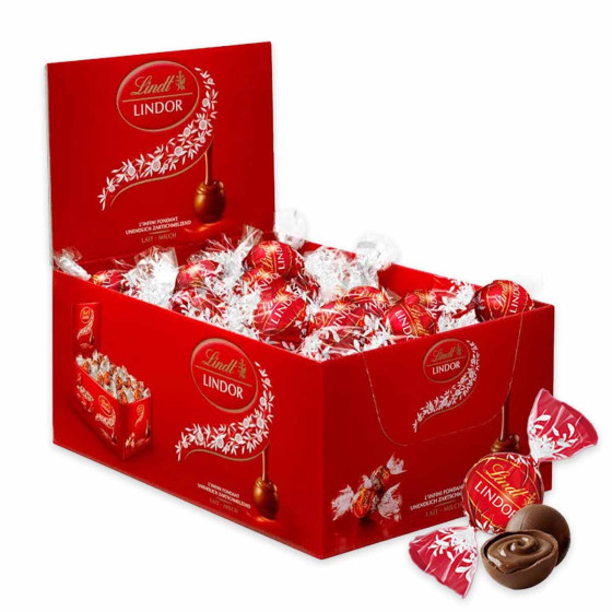 60 Boules de Chocolat au lait LINDOR - Présentoir garnie - Lindt - 750 gr