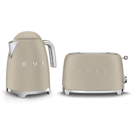 Set petit-déjeuner SMEG Beige Lin Mat (Bouilloire KLF03MLMEU + Grille-pain TSF01MLMEU)