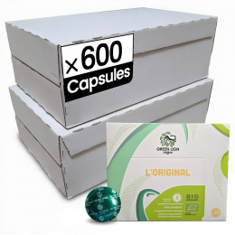 Capsule Nespresso Pro Compatible Café Bio Green Lion Coffee L'Original - 12 boîtes - 600 capsules