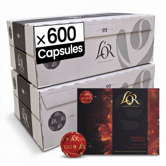 Capsule Nespresso Pro Compatible L'Or Espresso Intense - 12 boites - 600 capsules