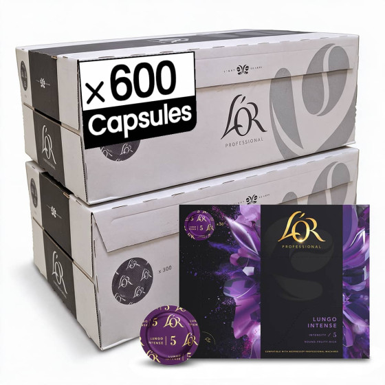 Capsule Nespresso Pro Compatible L'Or Lungo Intenso - 12 boites - 600 capsules