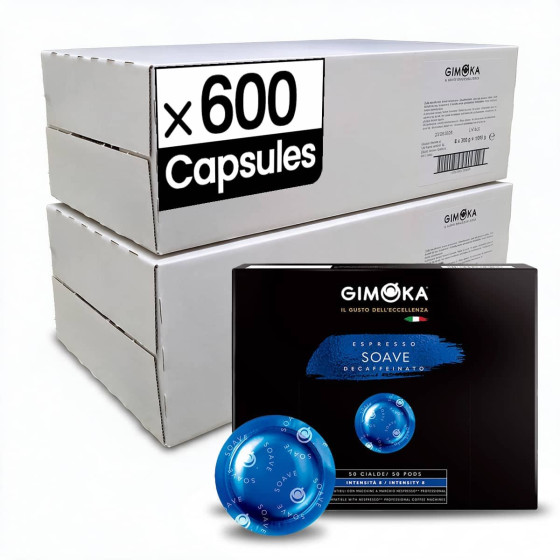 Capsule Nespresso Pro Compatible Gimoka Déca Soave - 12 boites - 600 Capsules