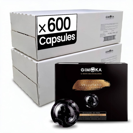 Capsule Nespresso Pro Compatible Gimoka Vellutato  - 12 boites - 600 capsules