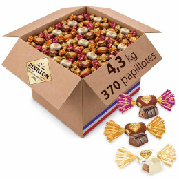370 Papillotes au Chocolat au lait et blanc - Révillon - 4,3 Kg