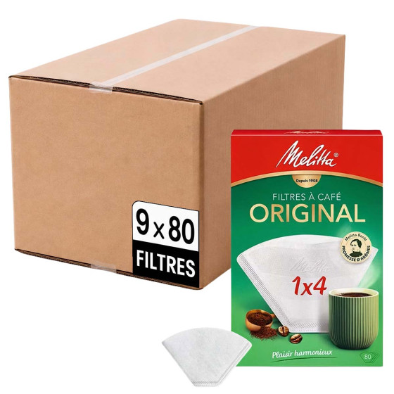 Filtre Cafetière Melitta Original 1x4 - 9 boîtes - 720 filtres
