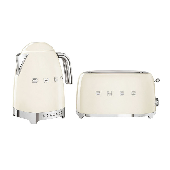 Set petit-déjeuner SMEG Crème (Bouilloire réglable KLF04CREU + Grille-pain TSF02CREU)