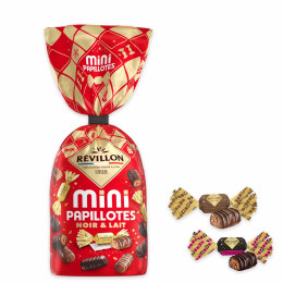 Sachet de mini papillotes Révillon Chocolat noir et lait - 110 gr