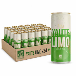 YAUTE Limonade Citron vert Bio Canette Slim 33cl x 24