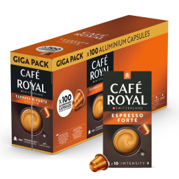 Capsule Nespresso Compatible Café Royal Espresso Forte - 10 boîtes - 100 capsules