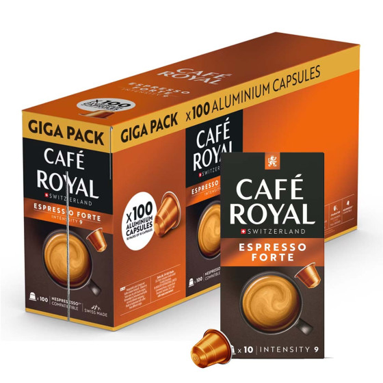 Capsule Nespresso Compatible Café Royal Espresso Forte - 10 boîtes - 100 capsules