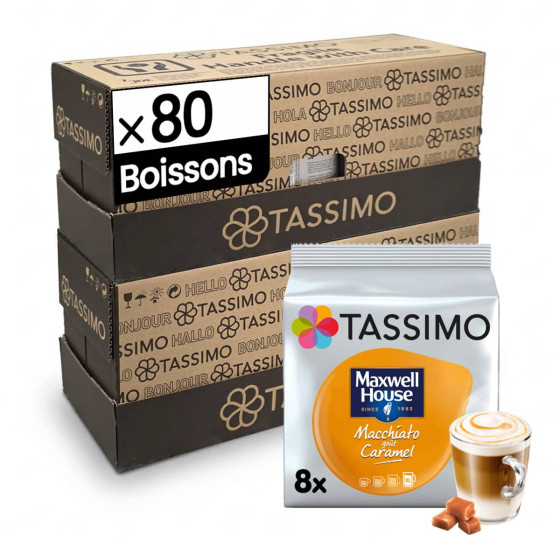 Dosette Tassimo Maxwell House Macchiato Caramel - 10 paquets - 80 Boissons