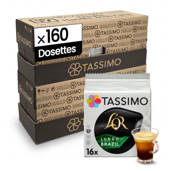 Dosette Tassimo L'Or Espresso Lungo Brazil - 10 boîtes - 160 dosettes