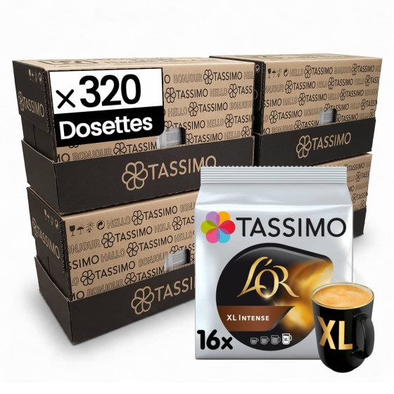 Dosette Tassimo Café L'Or XL Intense - 20 paquets - 320 dosettes
