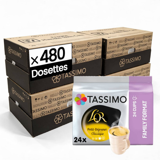 Dosette Tassimo L'Or Espresso Petit Déjeuner Classique "Format Familial" - 20 paquets - 480 dosettes