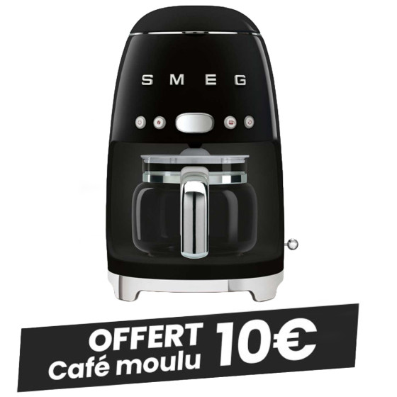 Cafetière Filtre Programmable SMEG 1.4L Noir - DCF02BLEU