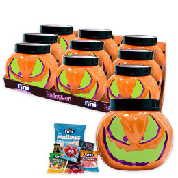 Bonbon Fini Seau Citrouille Halloween garnie - 9 seaux - 1.6 Kg