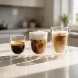 Pack 6 Verres double paroi PYLANO - Espresso, Cappuccino et Macchiato