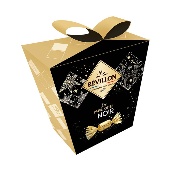 18 Pochettes cadeaux de papillotes Révillon Chocolat noir 70% - 5,4 Kg