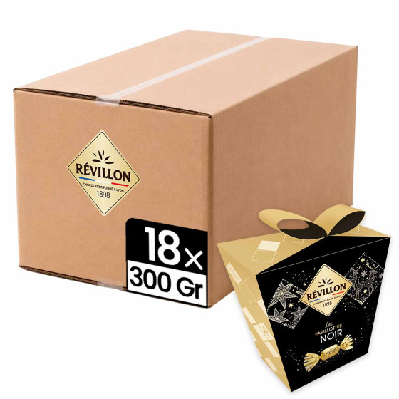 18 Pochettes cadeaux de papillotes Révillon Chocolat noir 70% - 5,4 Kg