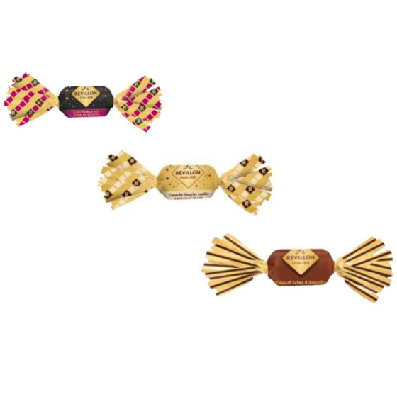 18 Pochettes cadeaux de papillotes Révillon Chocolat Noir 70%, Lait, Blanc - 5,4 Kg