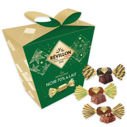 18 Pochettes cadeaux de papillotes Révillon Chocolat au lait et noir 70% - 5,4 Kg