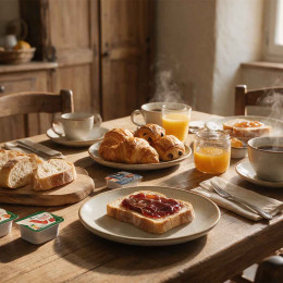 Pack petit-déjeuner Classique : Confiture Valade, Miel Lune de Miel, Pâte à tartiner St Mamet - 360 portions individuelles