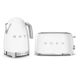 Set petit-déjeuner SMEG Blanc (Bouilloire KLF04WHEU + Grille-pain TSF02WHEU)